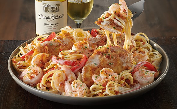 Chicken And Shrimp Carbonara Lunch Dinner Menu Olive Garden 16048 Hot