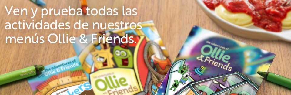 Come in to try all of the activities in our latest Ollie & Friends menus!