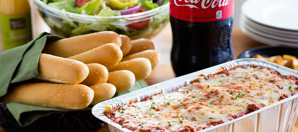 Team up with Olive Garden for dinner with our Family Style Lasagna Bundle. Order Now.
