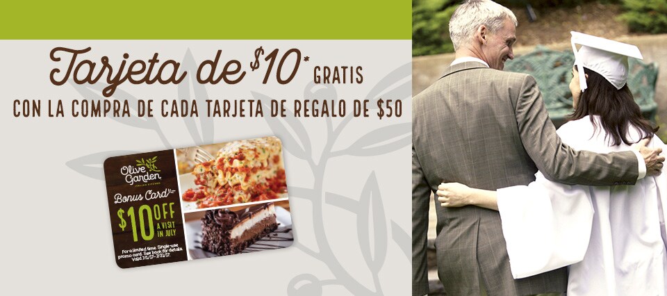 Tarjeta de $10 GRATIS Con la compra de cada tarjeta de regalo de $50