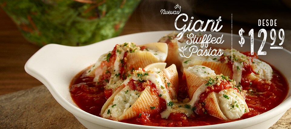 Nuevas Giant Stuffed Pastas. Más grandes y ricas que nunca. Conoce más.