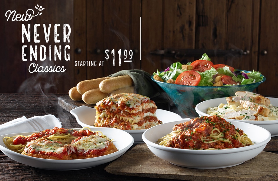 Never Ending Clics At Olive Garden Restaurants New Never Ending Clics Starting At 11 99 Olive Garden