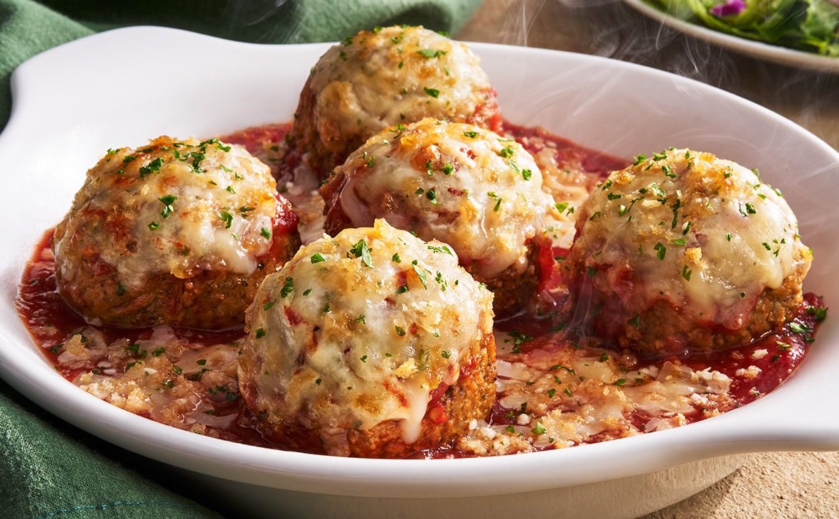 Meatballs Parmigiana, Lunch & Dinner Menu