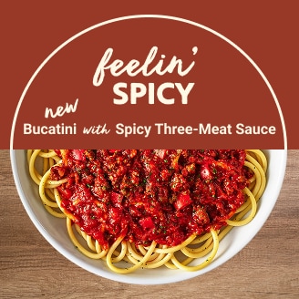 Feelin' Spicy - Bucatini with Spicy Three-Meat Sauce