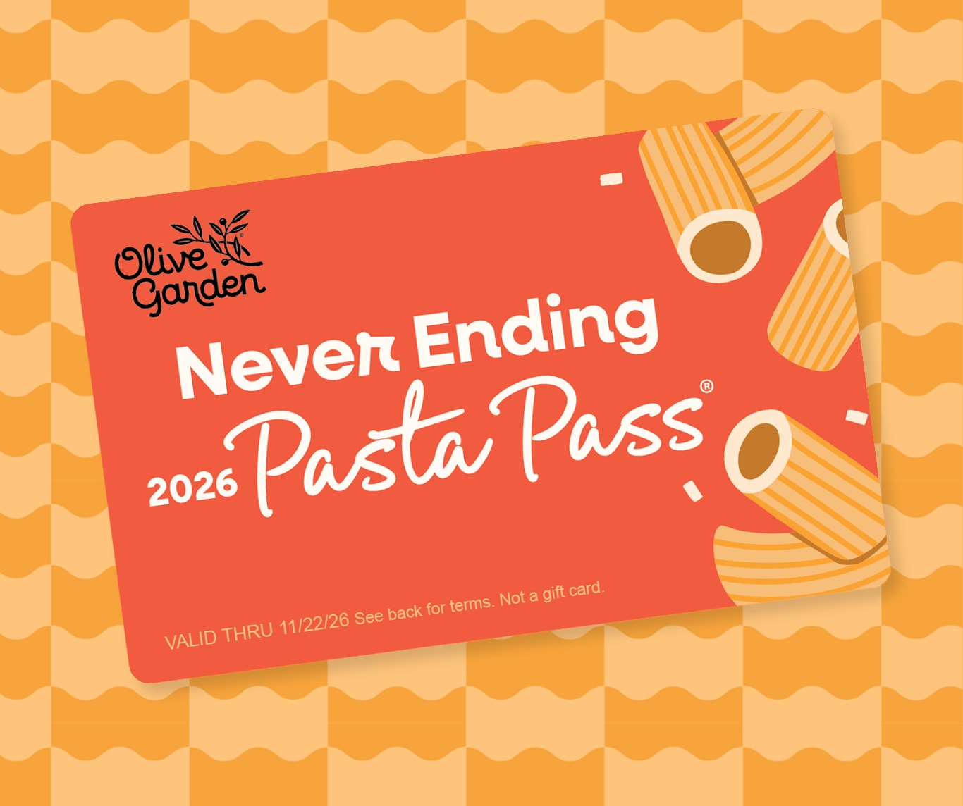 Never-Ending 2026 Pasta Pass card